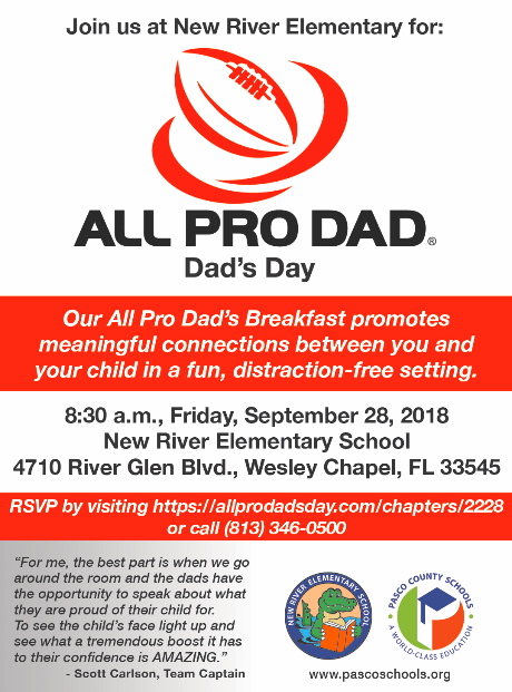 Join Us for All Pro Dad on Sept. 28th at 8:30 AM